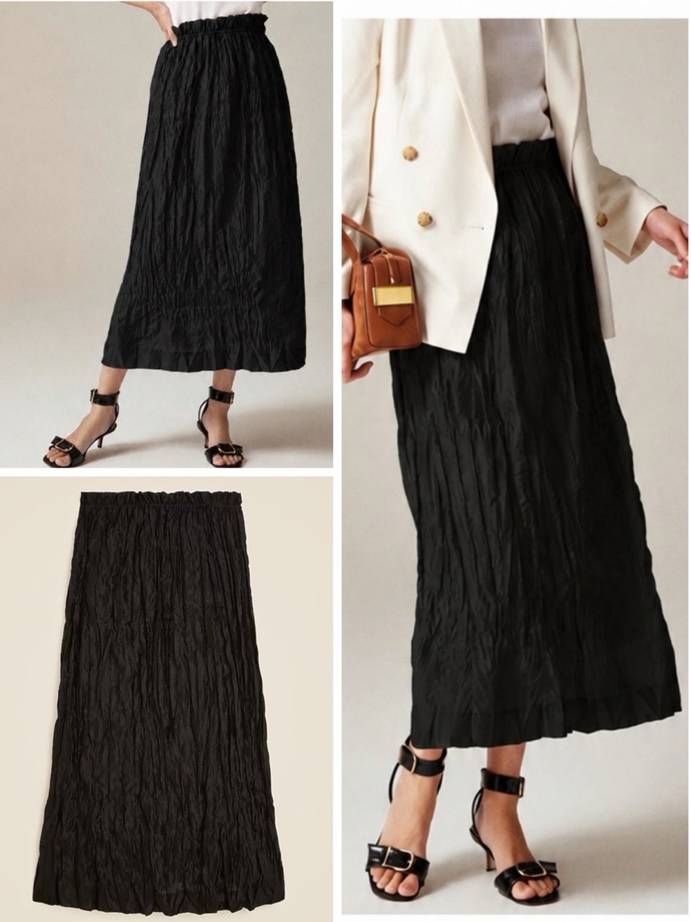 J. Crew Crinkled Gathered-Waist Skirt